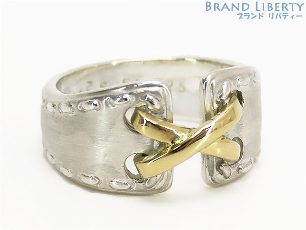 新品仕上げエルメスヴィンテージメキシコリングコルセットモチーフ指輪シルバーゴールドシルバー925AG925