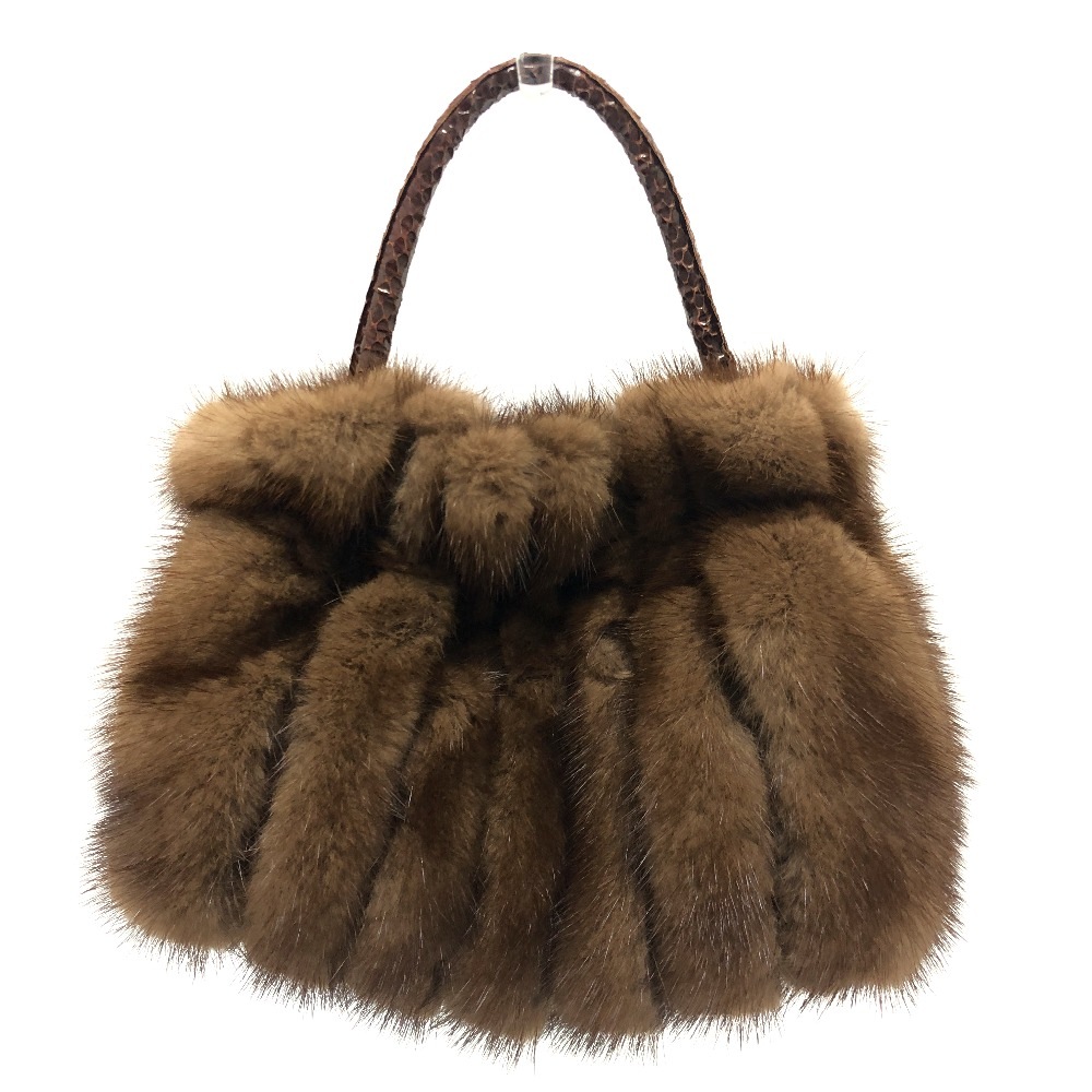 ハンドバッグ ハンドバック カバン バック ミンク ブラウン
