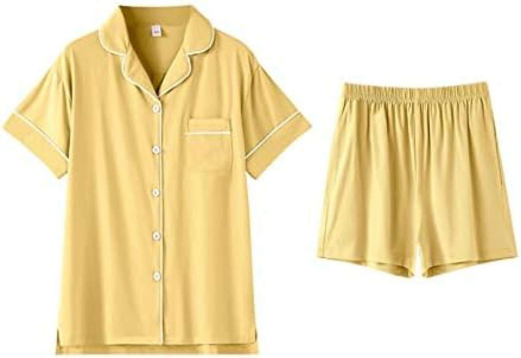 パジャマ レディース 夏 綿 無地 半袖 大きいサイズ 前開き 上下セット Tシャツ ショートパンツ オシャレ 薄手 柔らか M XL 部屋着 L 便利服 ルームウェア 快適 通気 プレゼン