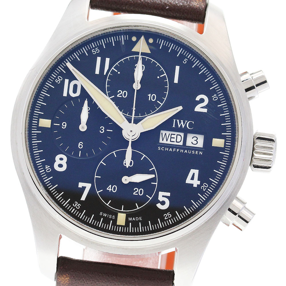 IWC IWC SCHAFFHAUSEN IW387903 パイロットウォッチ スピットファイア クロノグラフ デイデイト 自動巻き メンズ 保証書付き_845636【中古】