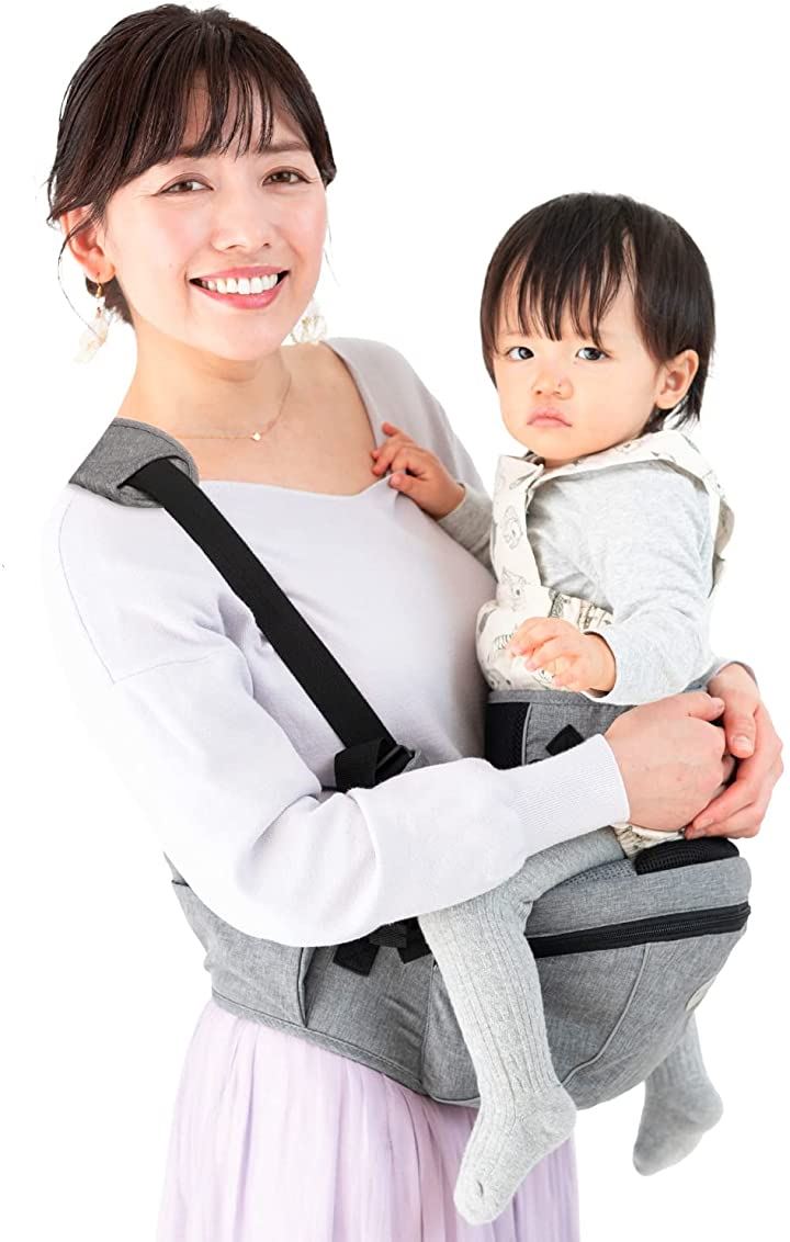 保育士が推薦ヒップシート だっこひも安全ベルト付き改良モデル 日本語説明書付き抱っこ紐 おんぶ紐 コペルタ 新生児(デニムグレー)