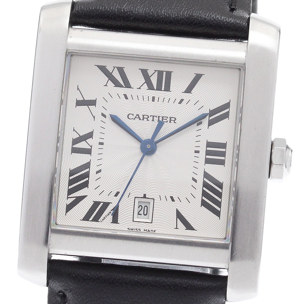 訳あり カルティエ CARTIER W5101755 タンクフランセーズXXL デイト 自動巻き メンズ 保証書付き_910147【中古】