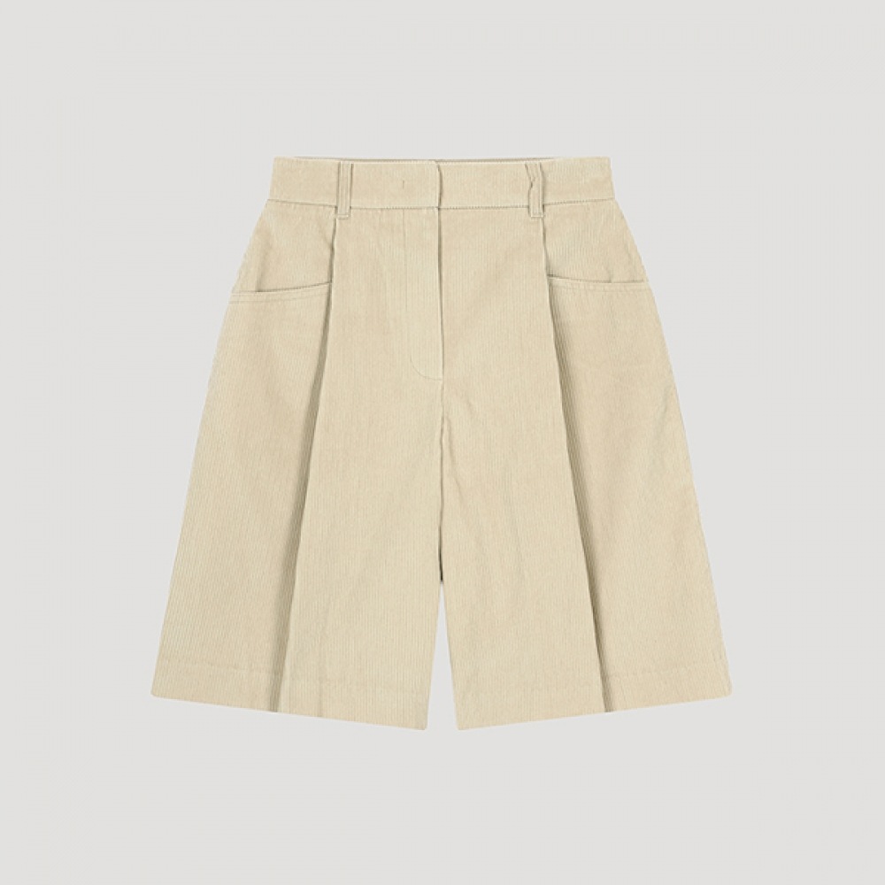 (Shes Miss) コーデュロイワンタックショートパンツ_swwspo42800_BE 4,519円