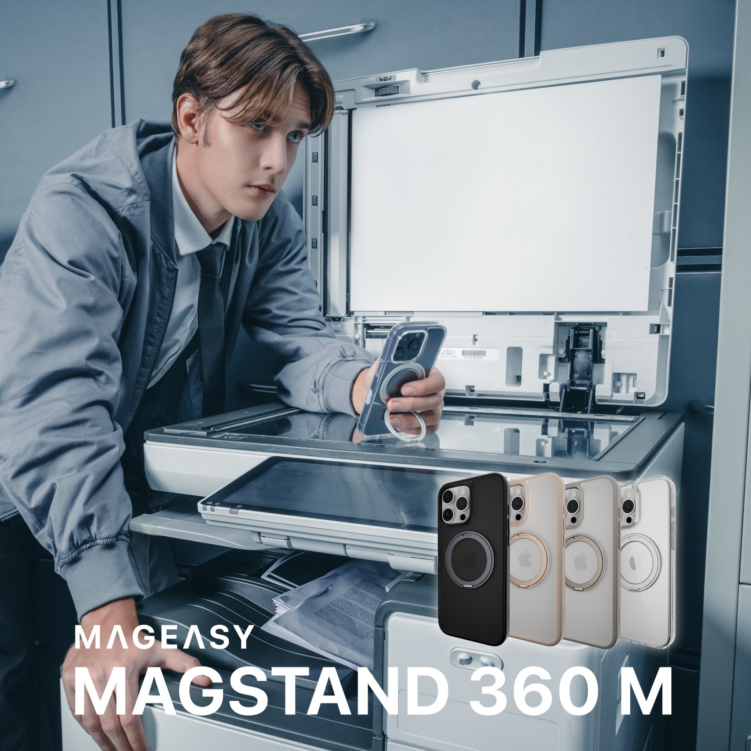 iPhone 16 Pro Max 対応 ケース クリア MagSafe 対応 スタンド リング付き 耐衝撃 MIL規格 スマホケース マグセーフ リング スマホカバー MagStand 360 M