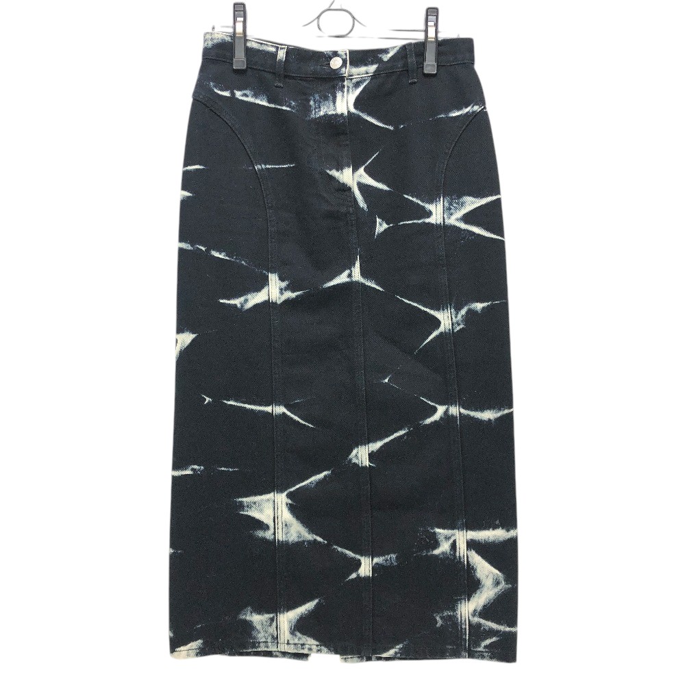 DRIES VAN NOTEN ドリスヴァンノッテン ロングスカート ブリーチ加工 アパレル デニム タイトスカート ボトムス コットン ブラック