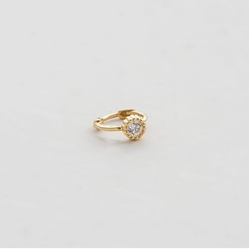 LUNNE 14k フラワーキュービックミニワンタッチピアス 14k ゴールド #ER18