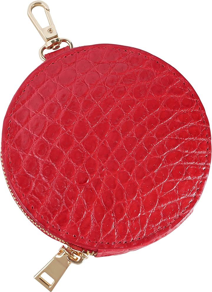 クロコダイル コインケース 丸型 レディース メンズ ファスナー コンパクト わに 鰐革 小銭入れ(Red) 5,189円