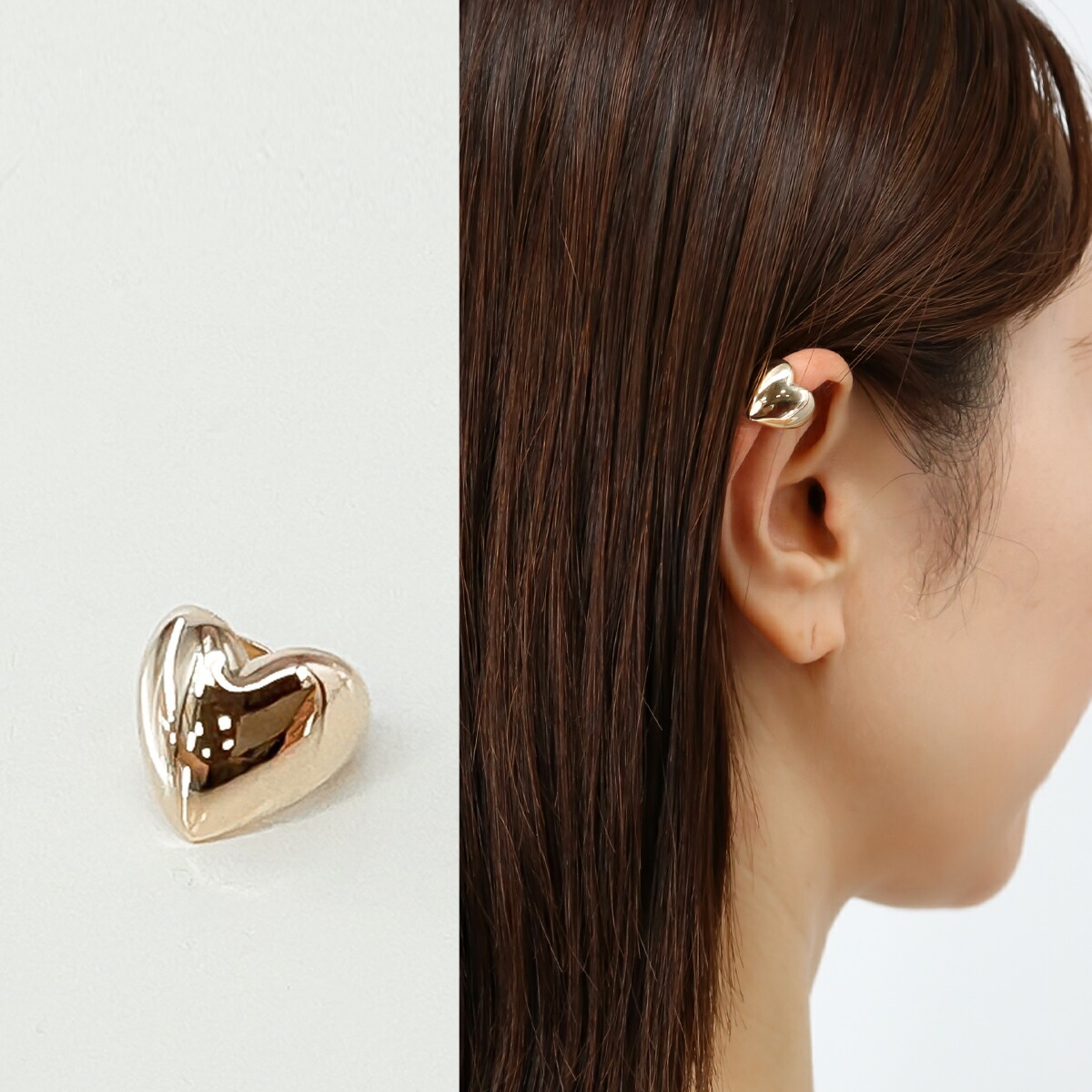 イヤーカフ E961 イヤカフ イヤリング ハート ゴールド シルバー925 プレゼント ギフト アクセサリー ブランド