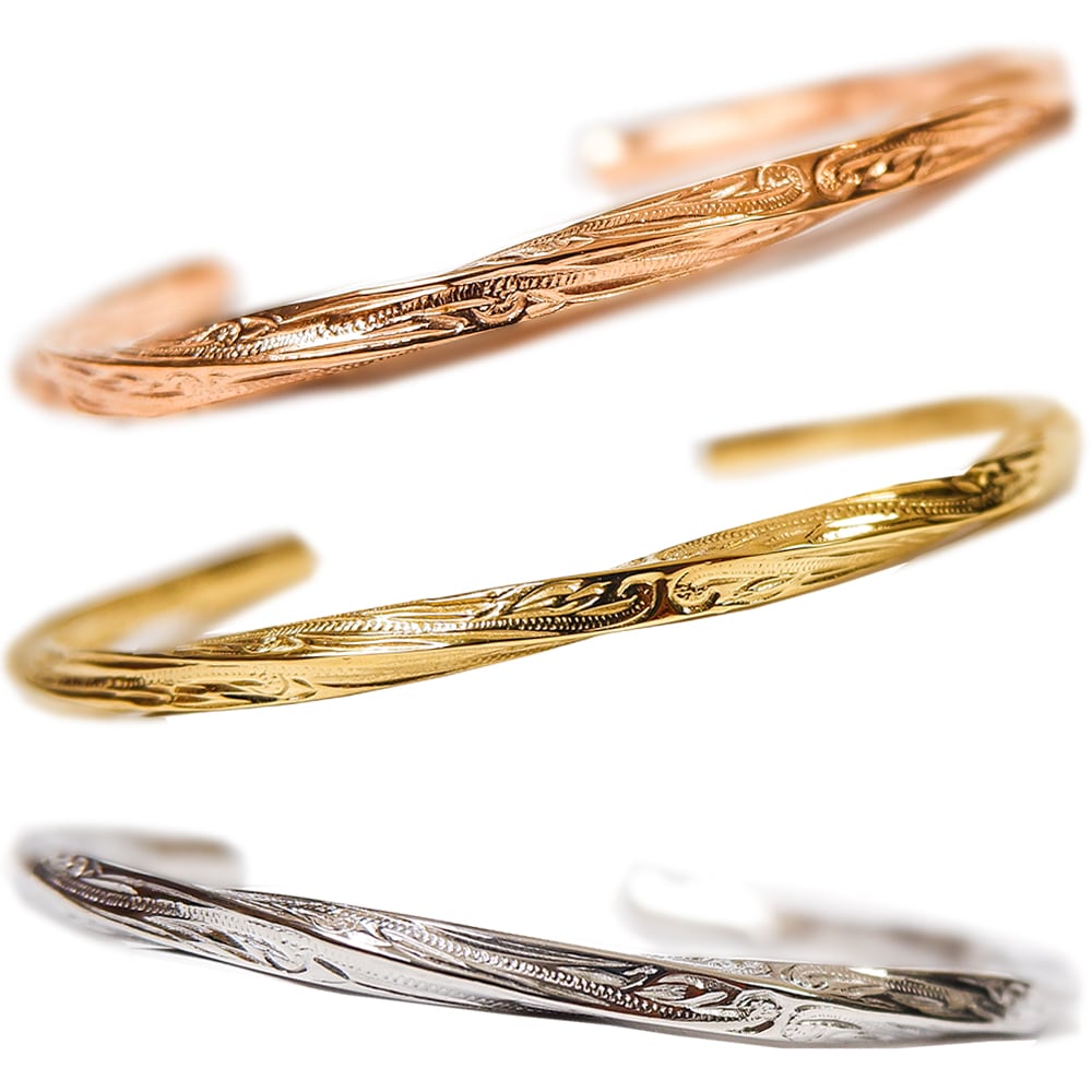 ハワイアンジュエリー バングル ゴールド ピンクゴールド スチールシルバー メンズ レディース ホヌ