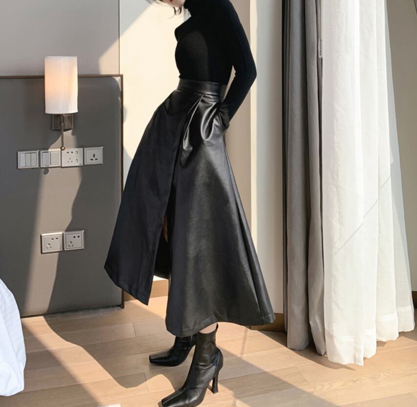 ボトムス ボトム おすすめ おしゃれ お洒落 激安 安い プチプラ スカート ロング スカート スリット スカート ハイ ウエスト Ａライン ミモレ 丈 マキシ丈 アンクル丈 lbot022