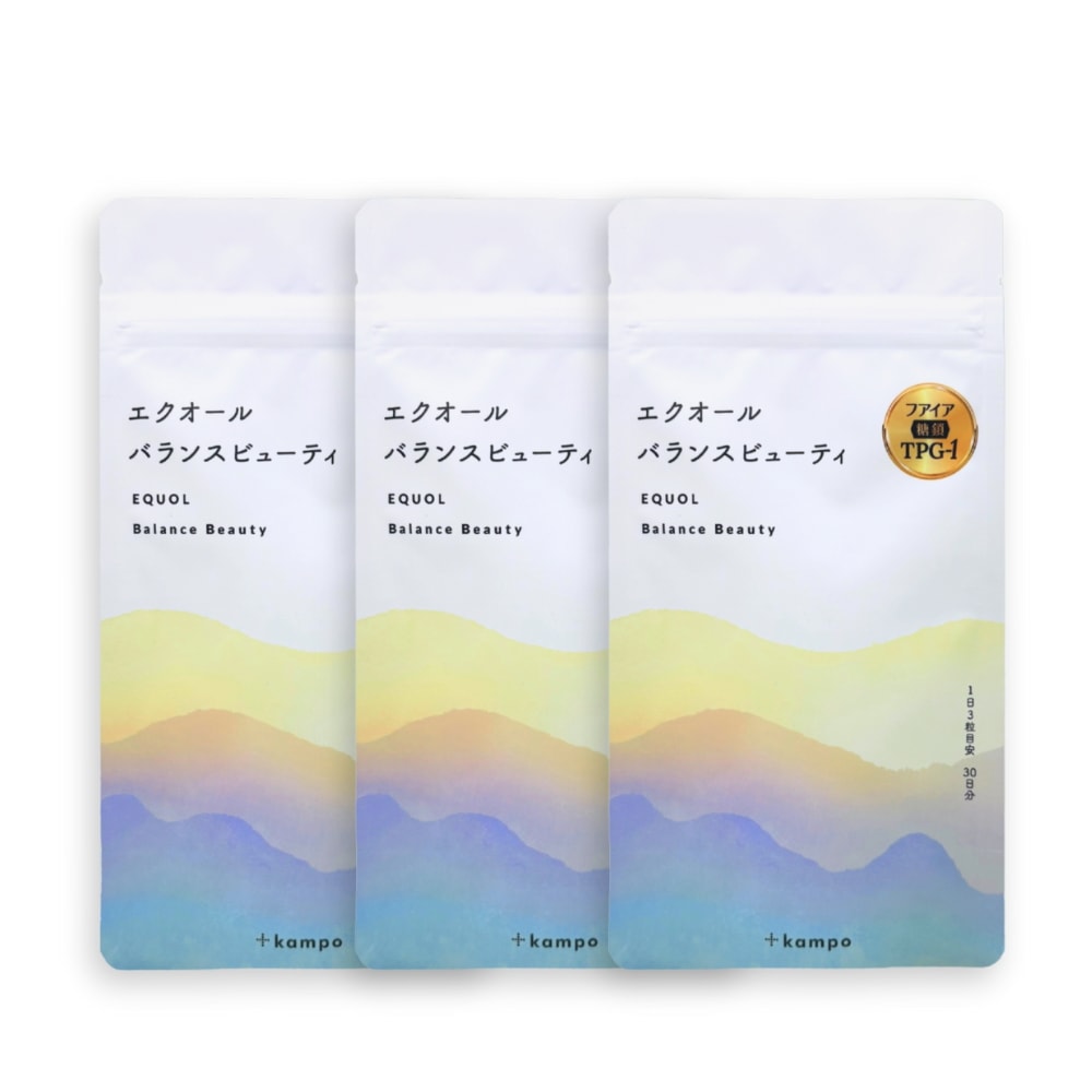 【公式】エクオール バランスビューティ30日分　3個セット 10mgのエクオール　フアイア配合　美容に良い漢方成分　クコ　ハトムギ（ヨクイニン）紅花　マルチビタミン配合　糖鎖サプリ