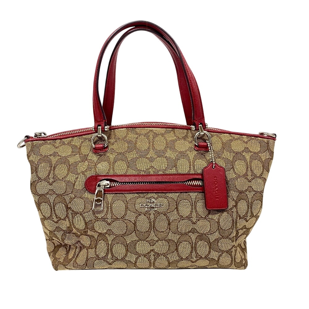 シグネチャー 2WAY ショルダー キャンバス ハンドバッグ ブラウン レディース ブランド