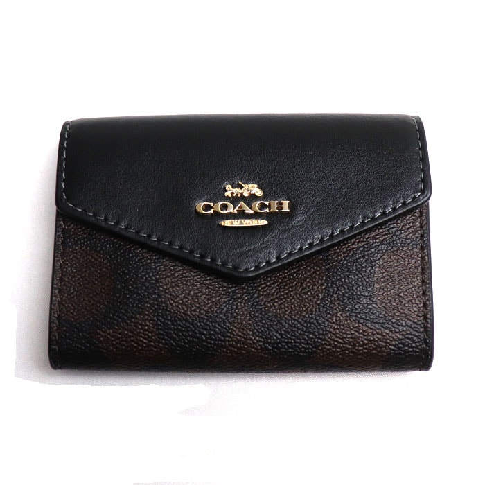 COACH コーチ シグネチャー フラップ カードケース カードケース ブラウン ブラック CH202 アウトレット レディース 未使用 買取品