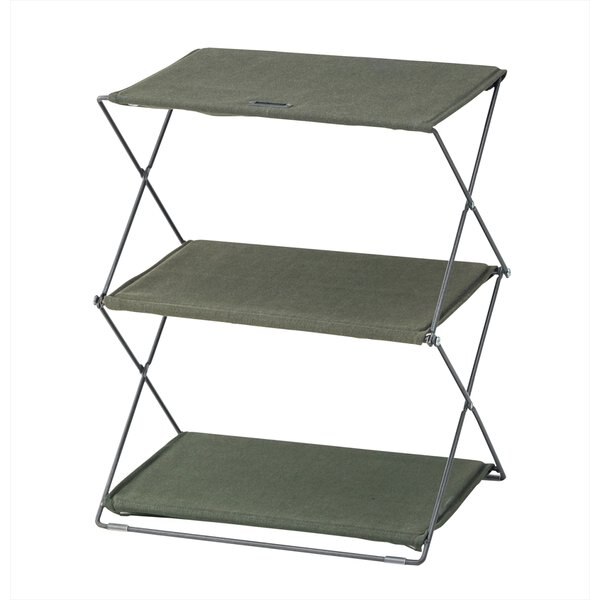 インテリアもアウトドアも似合うフォールディングシェルフ 2段 アウトドアリビング アウトドア ガーデン ガーデンファニチャー