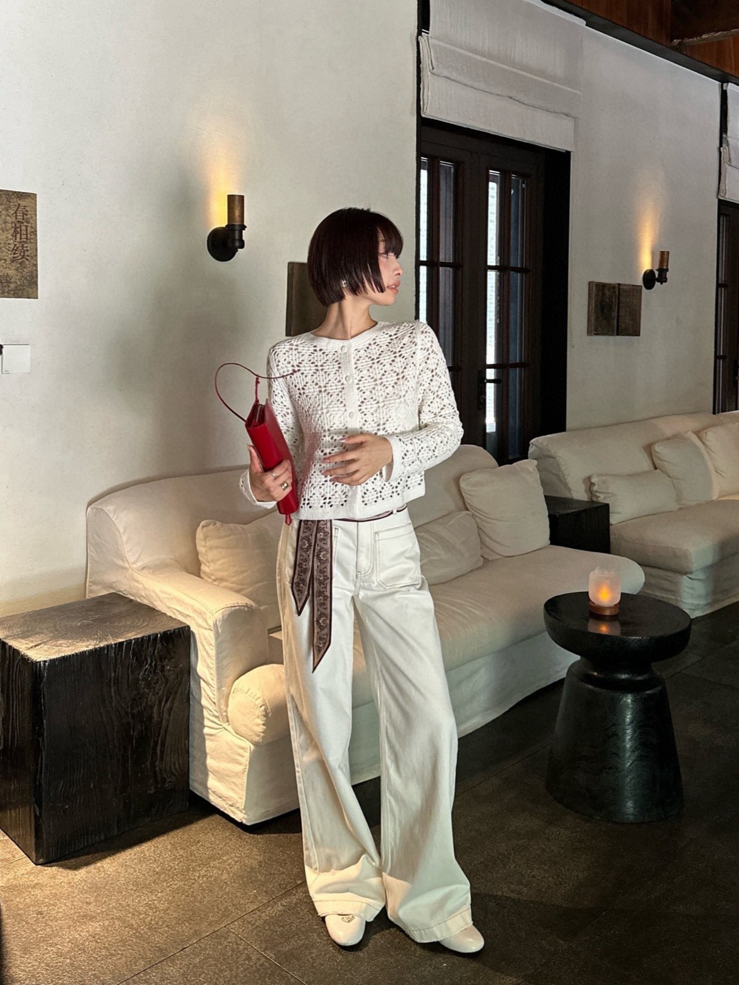 (2color)ツイリーステッチデニムパンツ