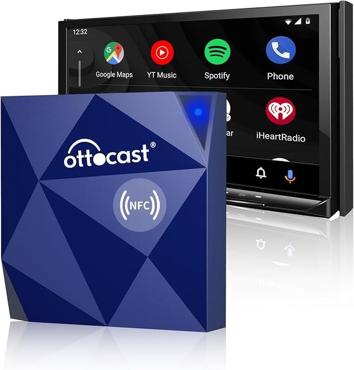 オットキャスト A2AIR NFC ワイヤレスAndroid Autoアダプター NFC対応 簡単接続 Bluetooth音楽/通話対応 プラグ＆プレイ 高速自動接続 Auto対応車専用