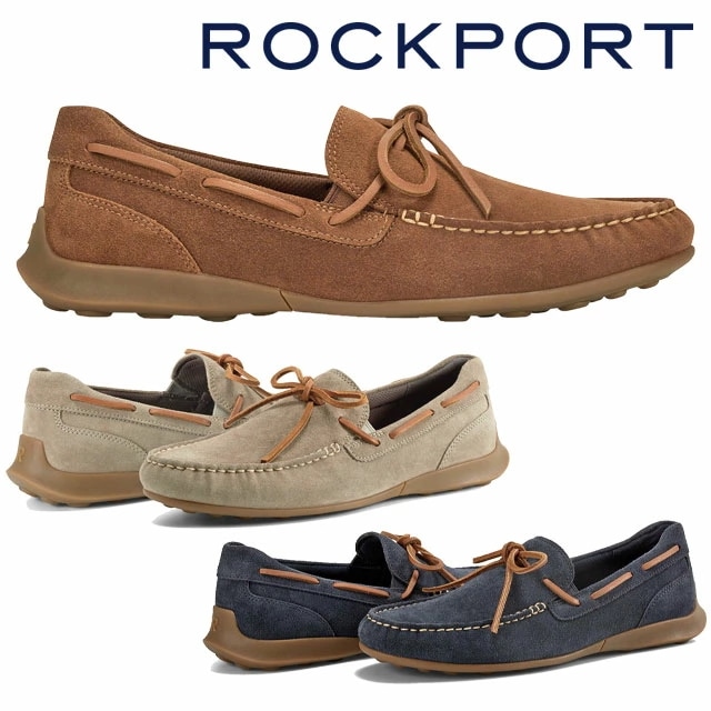 ロックポート メンズ モカシン DMX ダンフィー ボート シュー スリッポン カジュアルシューズ デッキシューズ ドライビングシューズ スエード RMF-B25S10W ダークブラウン RMF-B2