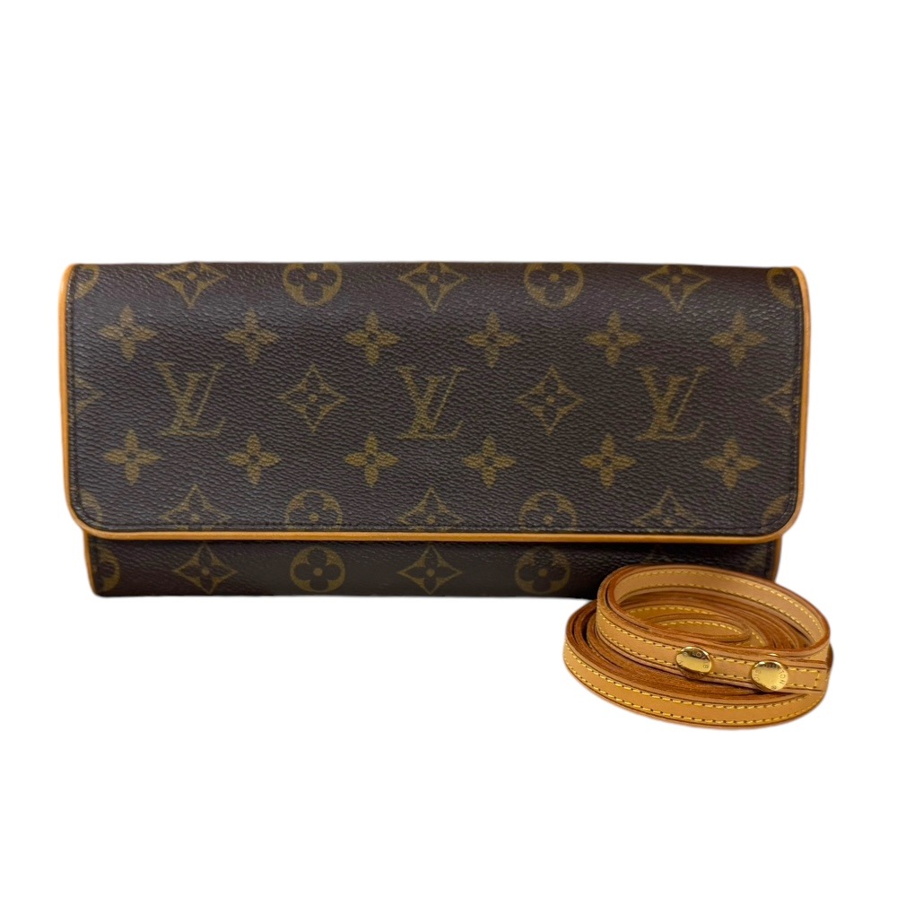 ルイヴィトン ポシェットツインGM モノグラム ショルダーバッグ モノグラムキャンバス M51852 ブラウン LOUIS VUITTON 中古