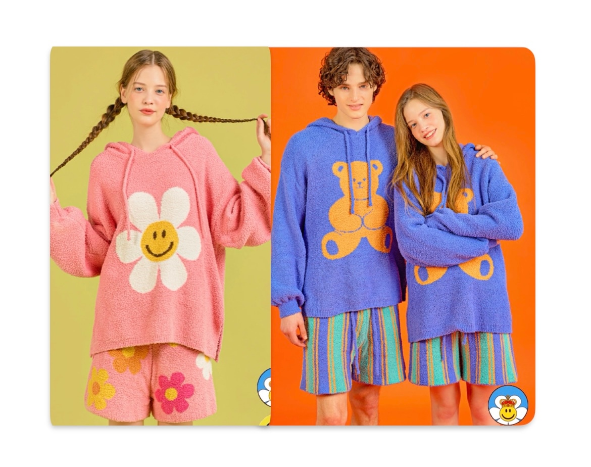 wiggle )ふんわりフード パジャマセット カップルパジャマ 14,980円