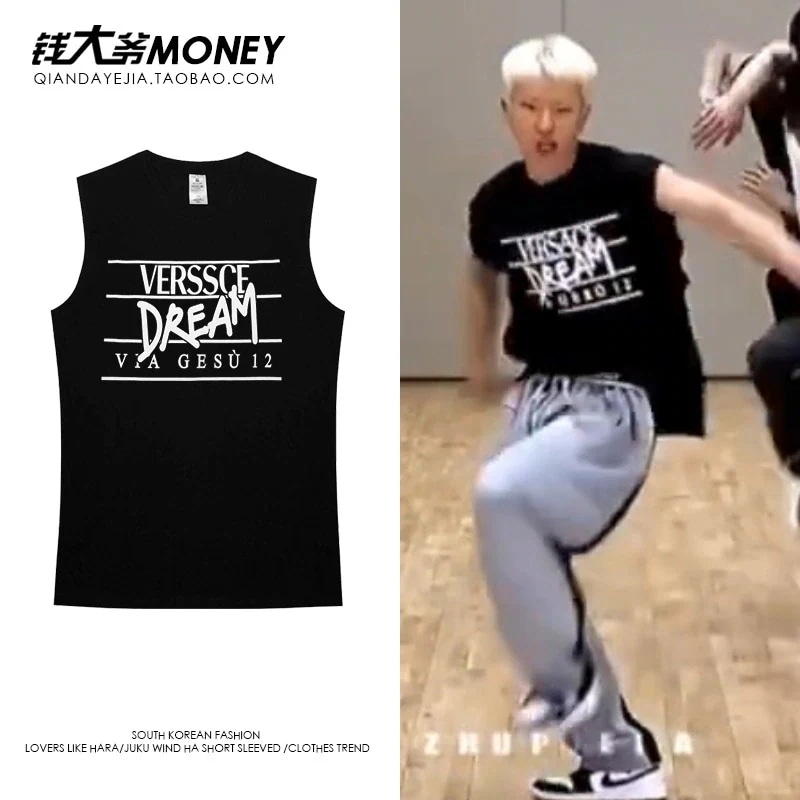 【急速出荷!2枚購入で300円 OFF!】クォンスニョン ノースリーブベスト アウター Tシャツ 夏用チョッキ トップス ルーズコットン2枚購入でカード1パスケース