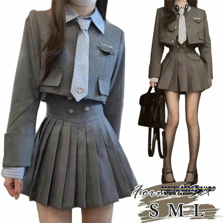 ジャケット 卒業式 スーツ 女の子 卒服 ネクタイ 韓国 制服 フォーマル 高校生 シャツ ブラウス スカート