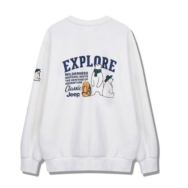 シグネチャーベアーアップリケフリース男女共用マンツーマンTシャツJP1TSU841OW
