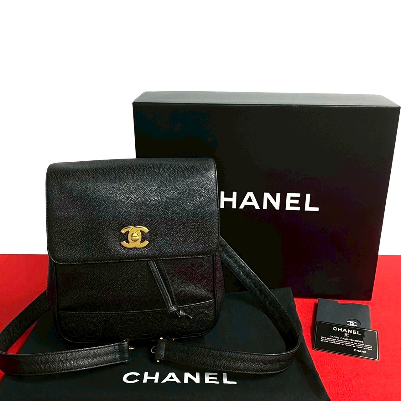 ヴィンテージ トリプルココリュックサック マットキャビアスキン ブラック 83663