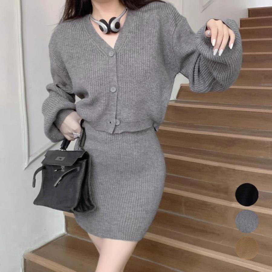 ブラウス ニットセットアップ レディース 秋冬韓国 ニット