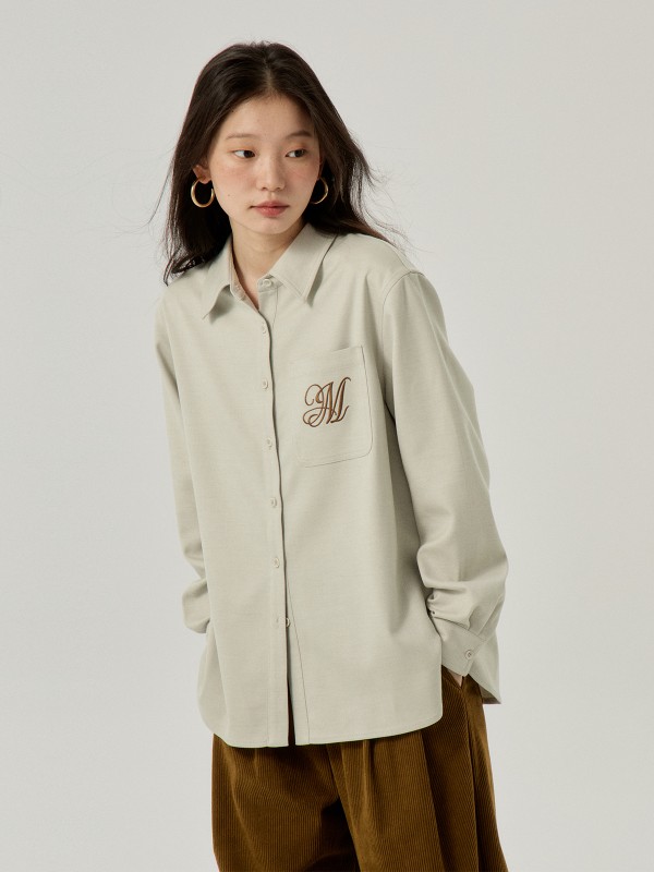 オモントエッグタルトホームレトロイミテーションウール長袖シャツレディース冬新作無地インナーウェアアウターシャツ 7,731円