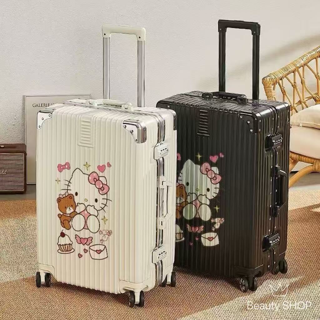 2025可愛いスーツケース キャリーバッグ 女性キティちゃん キャリーケース Sサイズ/ Mサイズ 多機能 静音キャスター　超軽量 大容量　多収納ポケット 軽量 大型 機内持ち込み
