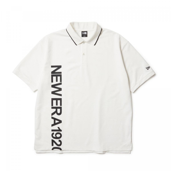ニューエラ NEW ERA 半袖 オーバーサイズド ポロシャツ Vertical Logo オフホワイト 14410042