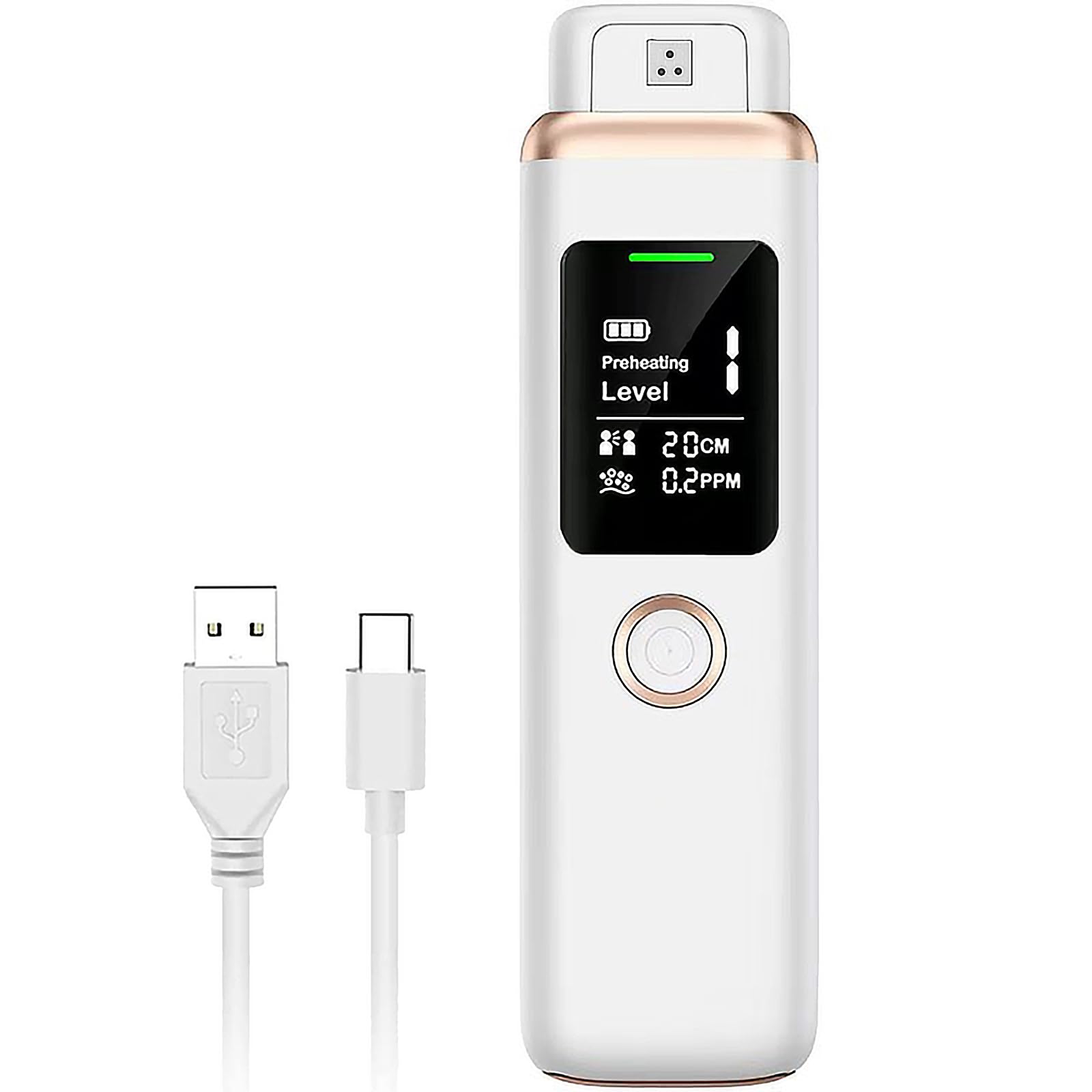 Micfendy 口臭チェッカー 口臭検知器 USB充電式 非接触型 口臭計測 高精度 表示口臭レベル 推奨社会的距離 口臭濃度 携帯用 日本語説明書付き