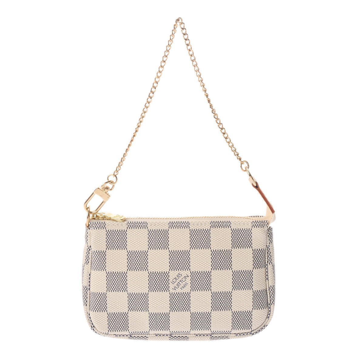 ダミエアズール ミニ ポシェット アクセソワール ホワイト N58010 レディース ダミエアズールキャンバス アクセサリーポーチ Aランク 中古 銀蔵