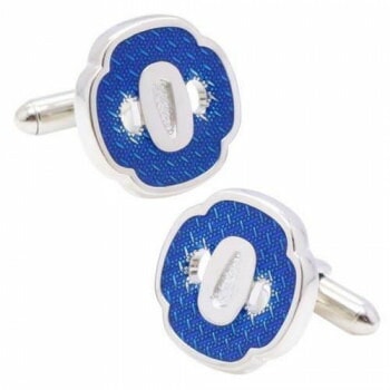 SWANK（スワンク） 日本刀の鐔（ツバ）のカフス（ブルー） C0130