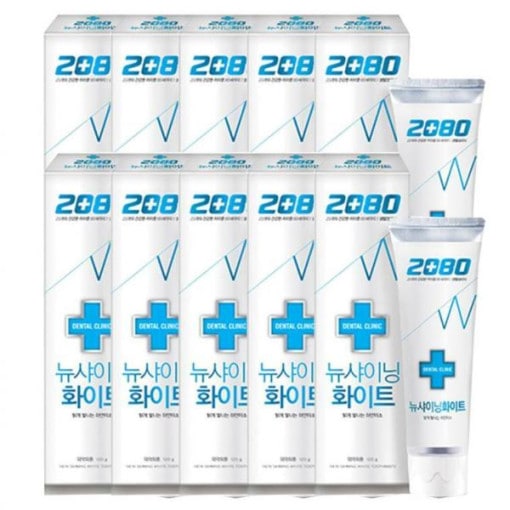 2080ニューシャイニングホワイト歯磨き粉120g x 10個