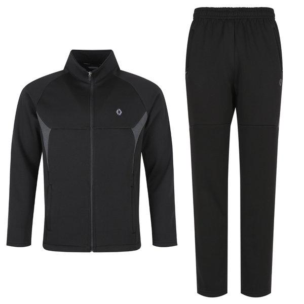 メンズ冬ソフト起毛トレーナー上下セット CD-SET-Q002-ブラック