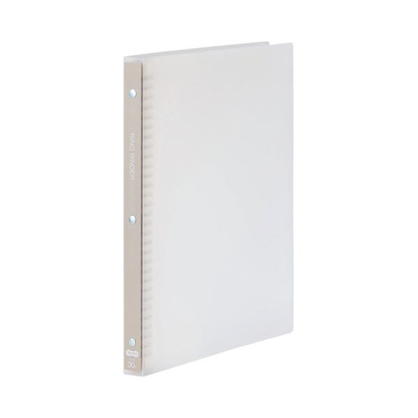 （まとめ） TANOSEE30穴バインダー（透明PP表紙） A4タテ 70枚収容 背幅24mm 透明 1冊 [x5セット]
