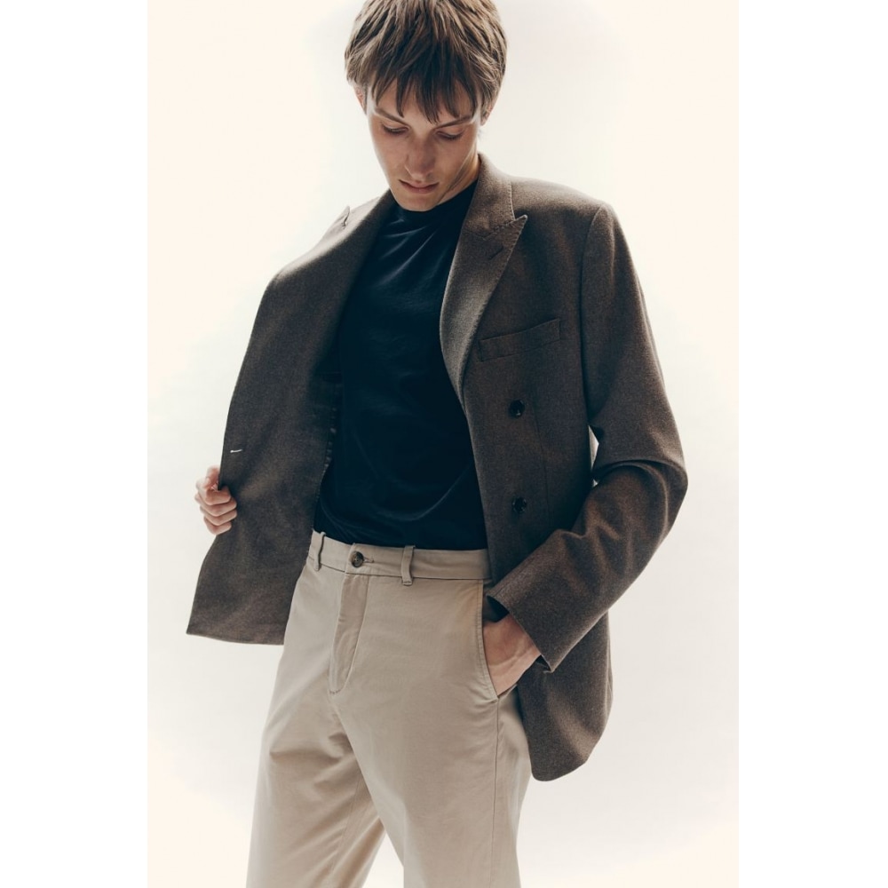 H&M コットンチノパンツスリムフィットベージュ