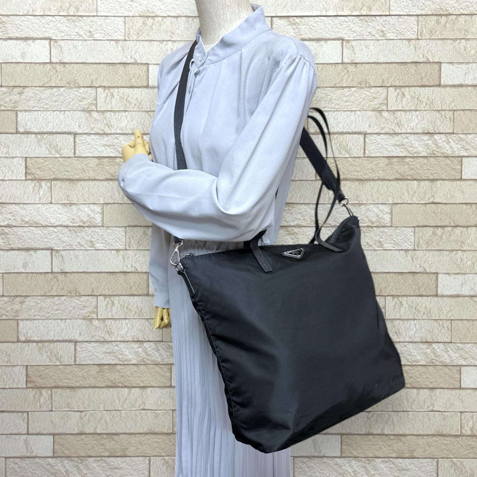 プラダ ショルダーバッグ ナイロン 1BG189 ブラック PRADA 中古
