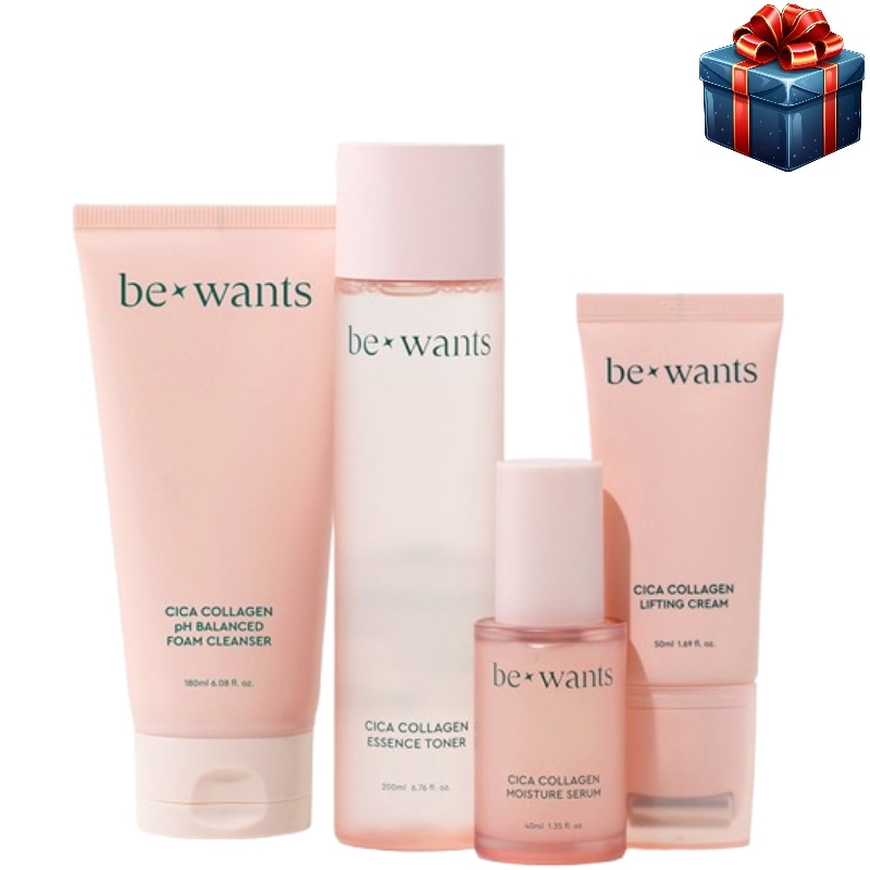 [シカコラーゲン企画セット]シカコラーゲン 弱酸性フォームクレンザー 180ml+エッセンストナー 200ml+モイスチャーセラム 40ml+リフティングクリーム 50ml 韓国コスメ 水分弾力 保湿
