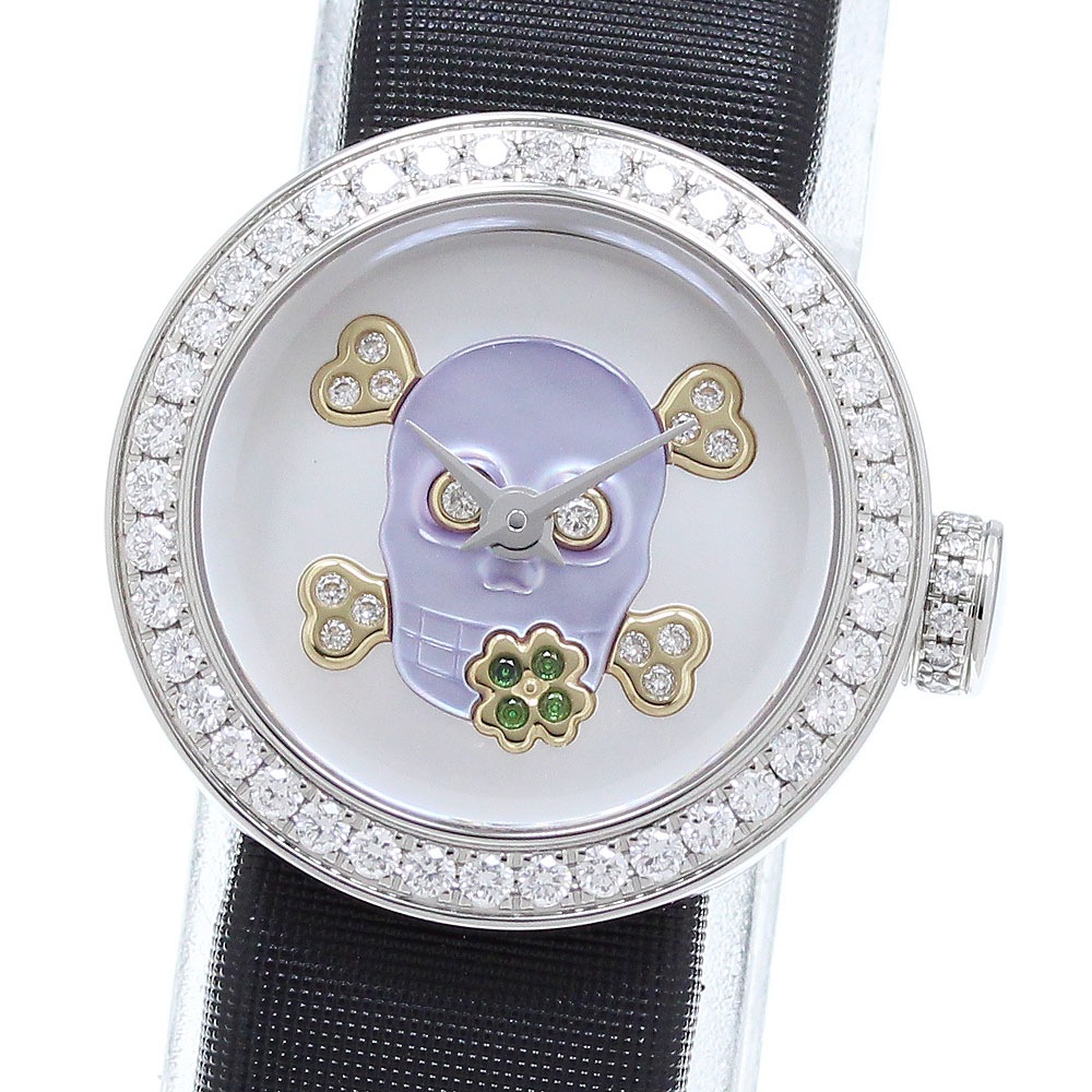ディオール Dior CD040110-J ラ ディ ドゥ ディオール ダイヤベゼル スカル クォーツ レディース 美品 箱・保証書付き_903182【中古】 112,150円