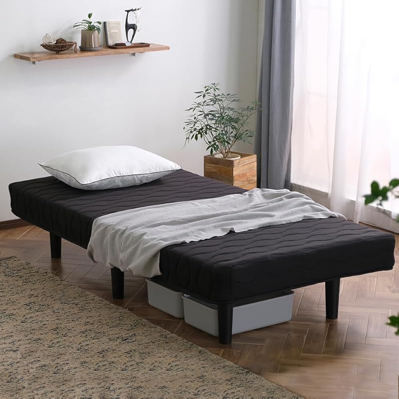 【即納】アイリスオーヤマ(IRIS OHYAMA) 寝心地にこだわった脚付きマットレス セミシングル ボンネルコイルマットレス ブラック 防菌防臭防ダニ 多層構造の厚さ約17cm 圧縮梱包でコンパ