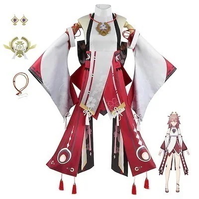 文化祭 大人用 イベント 仮装 コスチューム 変装仮装 かつら COS やえみこ Genshin げんしん 衣装 コスプレ 八重神子 コスプレ 原神 スーツ ハロウィン 2024年新作入荷コスプレ安い