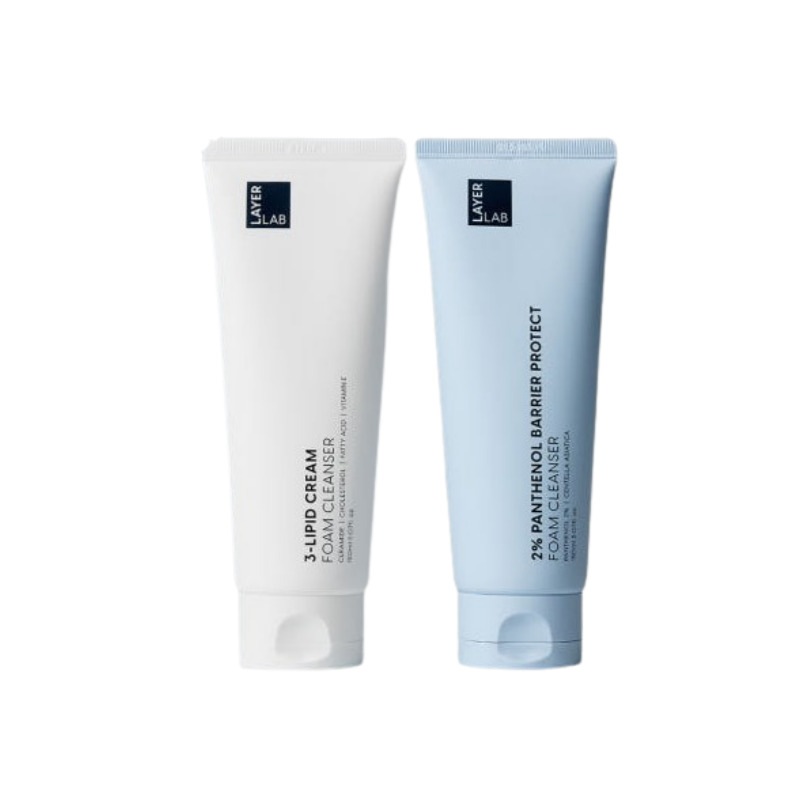 [LAYER LAB] レイヤーラップ パンテノール 弱アルカリ性 フォームクレンザー150ml + セラミド·弱酸性クレンザー150ml