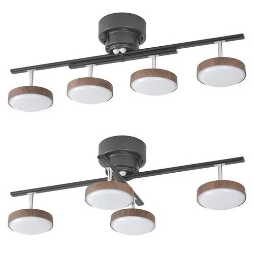 オーム電機 LT-YLS4RC-K LED4灯シーリングライト ダークブラウン