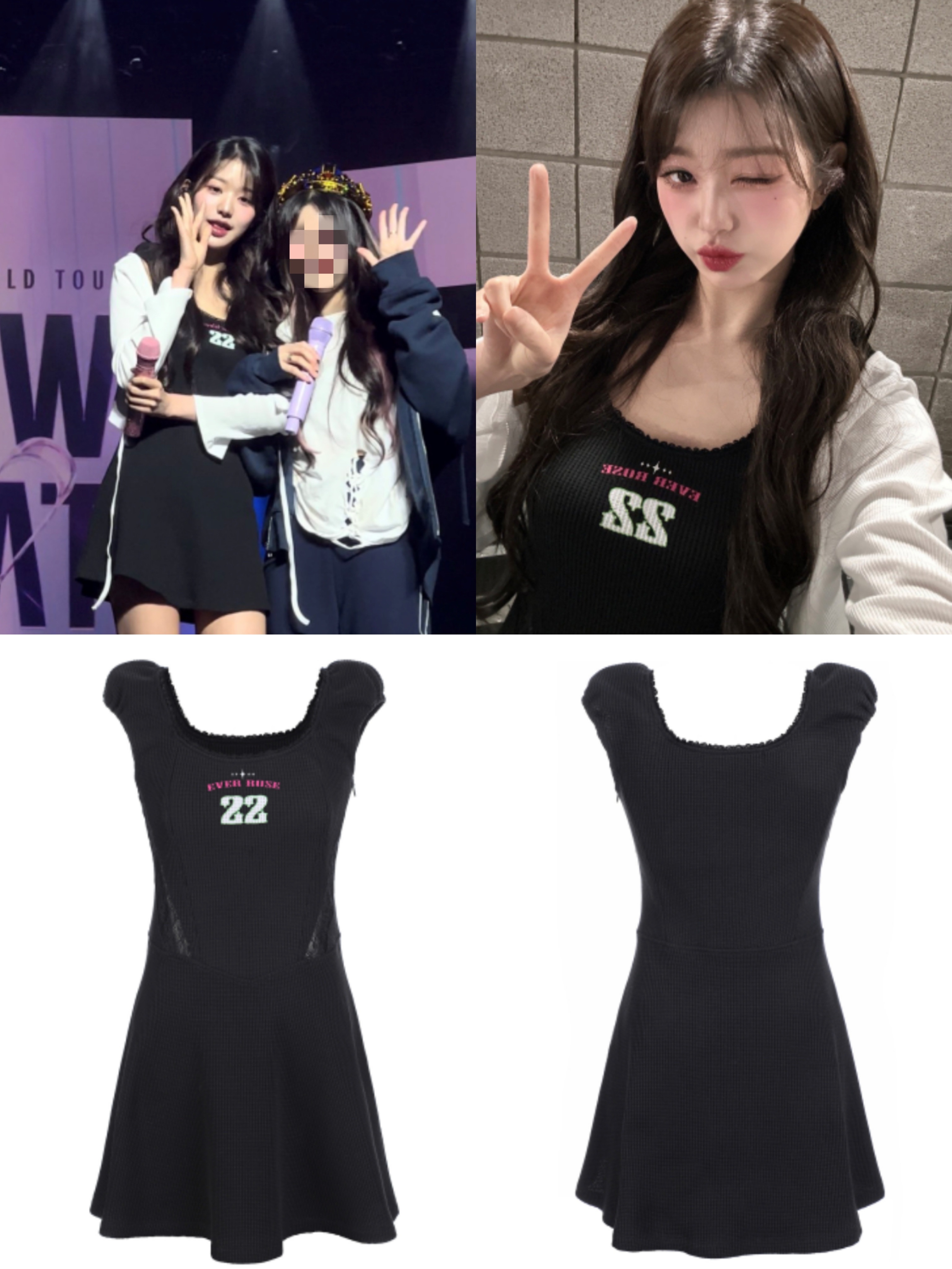 Ever Rose Lace Dress Black [IVE WONYOUNG 着用]