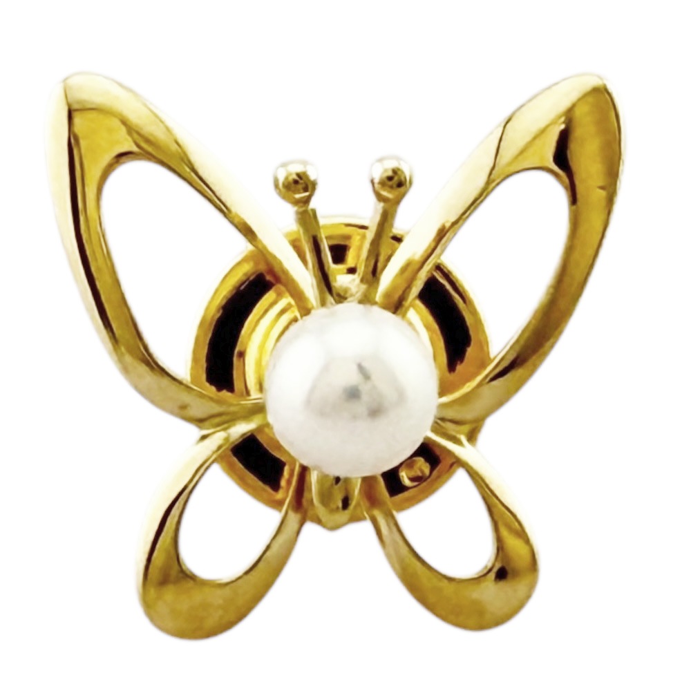 ミキモト ブローチ 18金 K18イエローゴールド アコヤパール MIKIMOTO 中古 美品