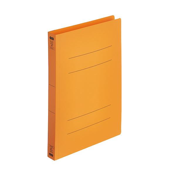 （まとめ）TANOSEEフラットファイル厚とじ(PP) A4タテ 250枚収容 背幅28mm オレンジ 1パック(5冊) (×10セット)