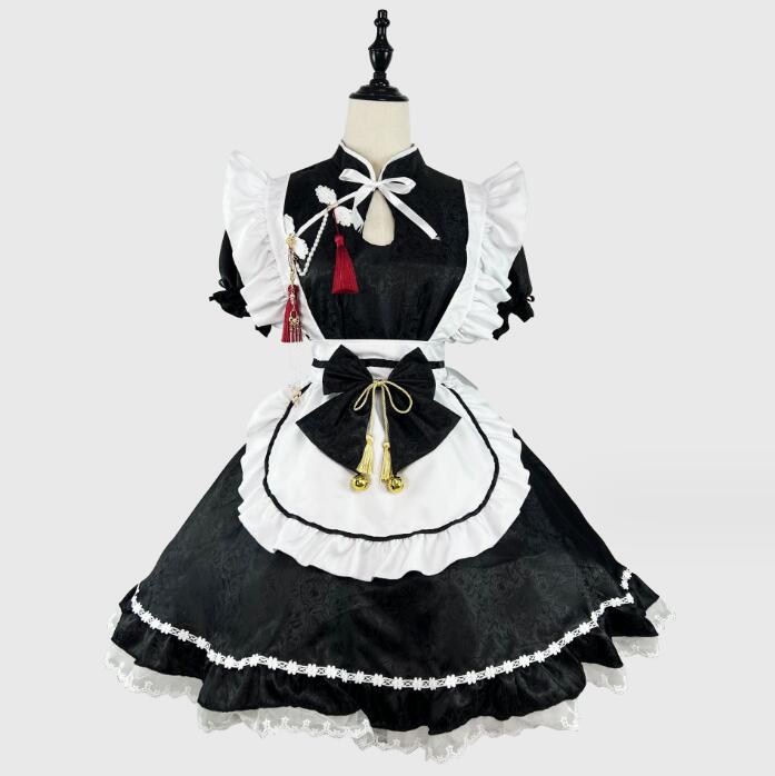 【TikTok人気新品】メイド服 中華 ロリータワンピース 中華 メイド服 レディース 可愛い ロリータ服 女性 漢 ハロウィン コスプレ衣装 お化け コスプレ衣装 パーティー衣装 文化祭 忘会 コス