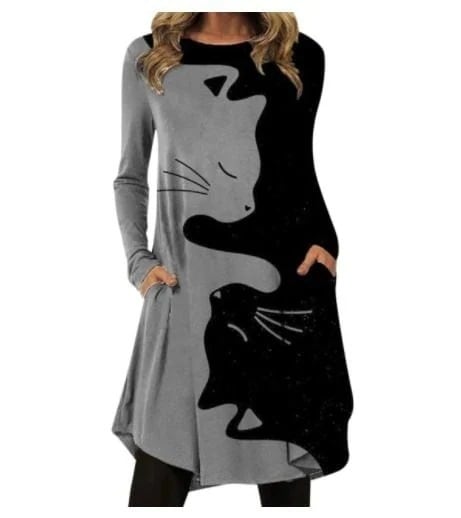 猫猫柄ワンピースtシャツ部屋着かわいいネコねこファッションレディースファッション
